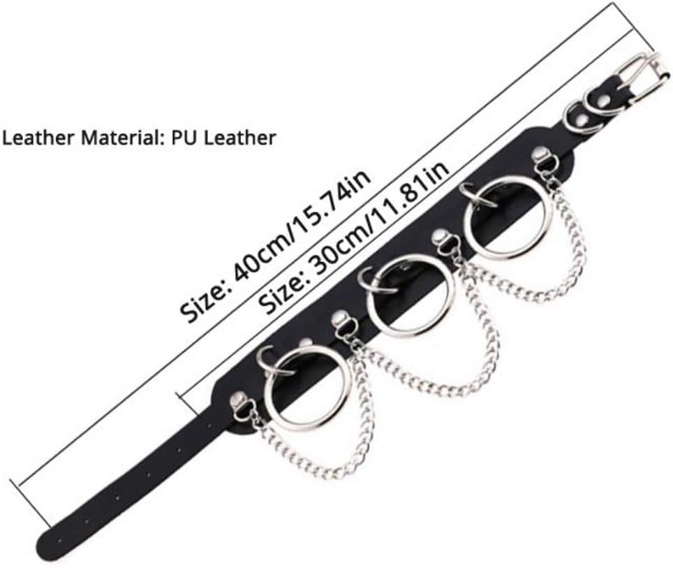 eYLun Women Gothic Choker Punk Rock Jewelry Goth Choker Rivet Spiked Adjustable Leather Necklace Collar - Image 4