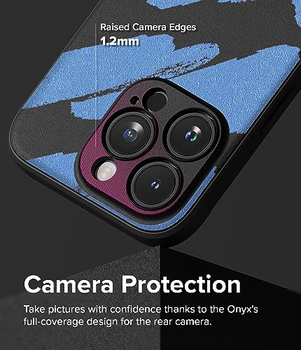 Image of Ringke Onyx Compatible with iPhone 15 Pro Case Cover Rugged Flexible Durable Anti-Slip TPU Protection Shockproof iPhone 15 Pro Back Cover - Blue Brush