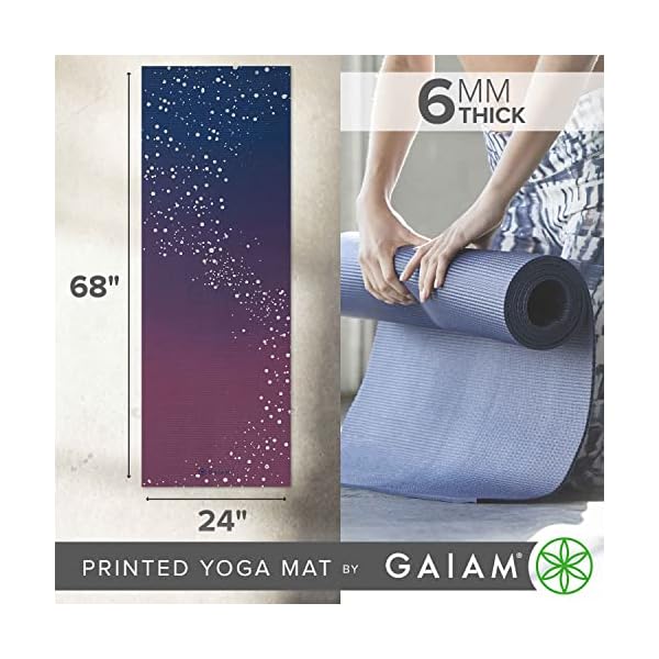 Gaiam Premium Yoga Mat, 6mm Thick Print Mat - Image 3