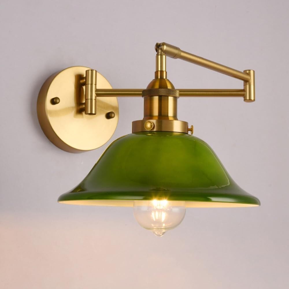 LYOUAE Vintage Swing Arm Wall Sconce Industrial Wrought Iron Wall Lamp