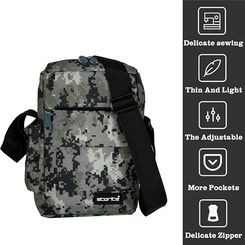 Image of Storite 10 Inch Stylish Padded Mini Crossbody Sling Bag for Men and Women, Small Passport Travel Bag and Small Sling Bag With Water Bottle Pocket