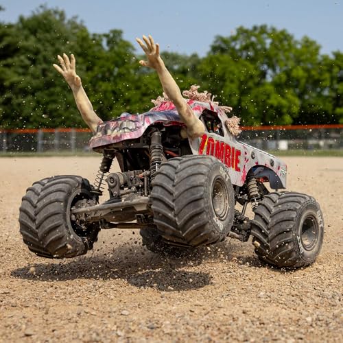 Image of Losi 1 /18 Mini LMT Zombie 2S 4X4 RTR Brushed Monster Truck Battery & Charger Included Red LOS01026T4