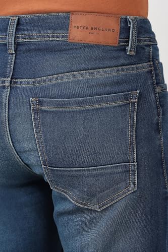 Image of Peter England Men's Slim Tapered Jeans | Denim | Premium | Modern Fit