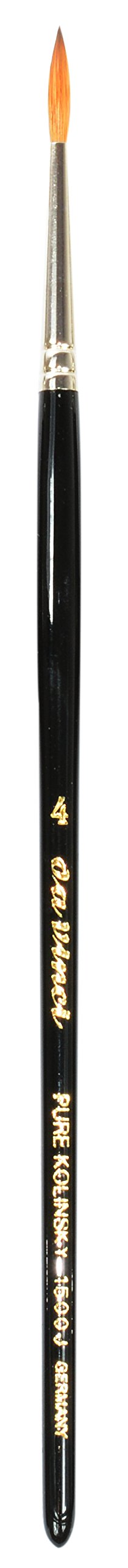 da Vinci Watercolor Series 1500J Paint Brush, Round Kolinsky Red Sable with Black Handle, Size 4