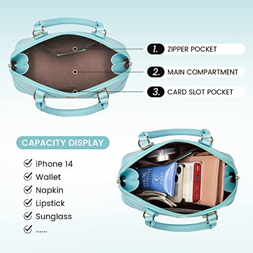 Image of LOVEVOOK Purse for Women Crossbody Bags Classic Double Zip Top Handle Dome Satchel Bag