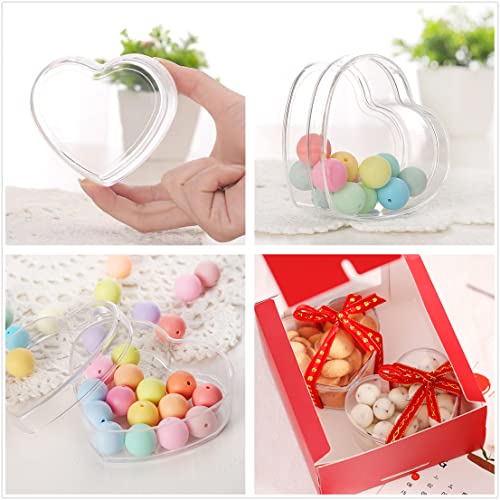 Lovplay Clear Acrylic Plastic Box Heart-Shaped Cube 3 Pack Small Acrylic Box With Lid 3.3X2.9X1.6Inch/85X75X40Mm Storage Boxes Organizer Containers For Candy Pill Tiny Jewelry Boxes #TOP2