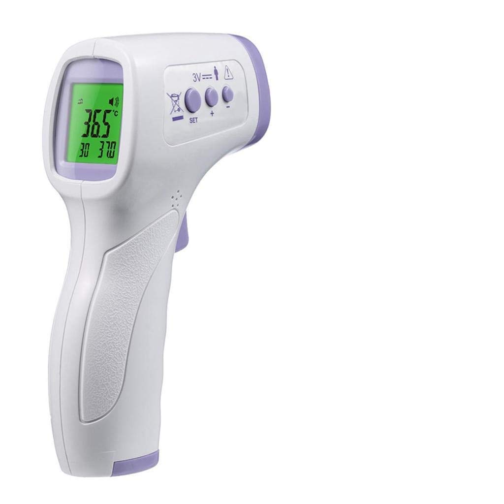 IR Infrared Digital Non-Contact Thermometer Gun with Three Color LCD Screen for Adult and Baby Forehead, Ear and Body Temperature with Fever Alarm and Memory Function