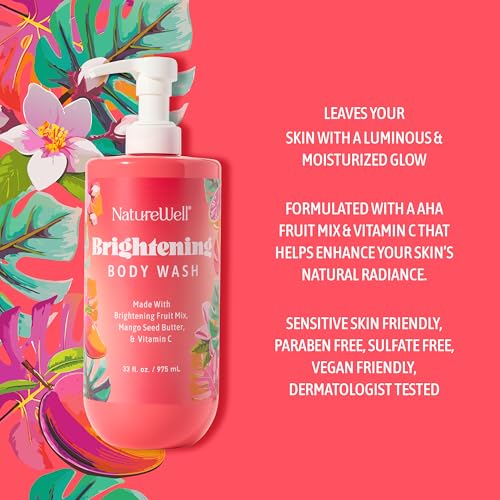 NATURE WELL Brightening Body Bundle, Includes 33oz Creamy Body Wash & 10oz Ultra-Hydrating Body Cream, Radiance-Boosting, Antioxidant-Rich, Refreshing Scent, Promotes A Luminous & Healthy-Looking Glow image 4