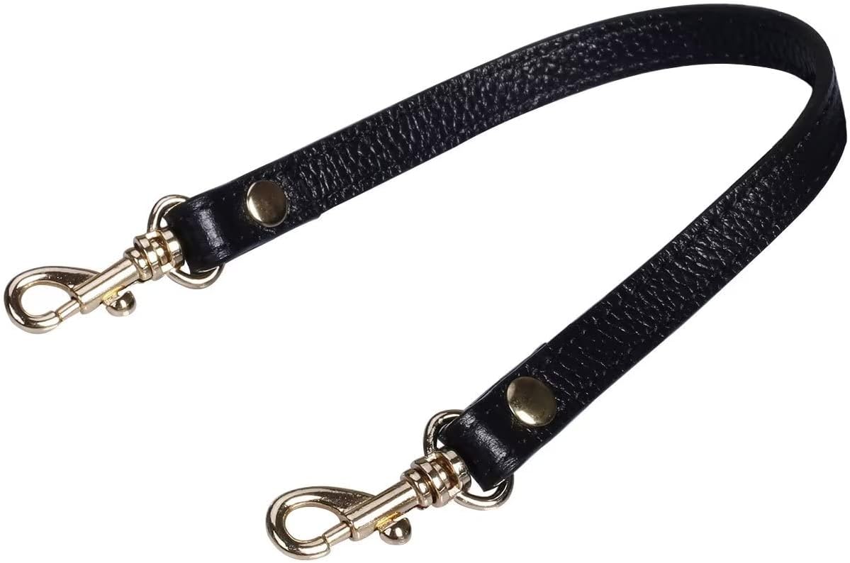 VanEnjoy Genuine Leather Wristlet Keychain Hand Strap Black