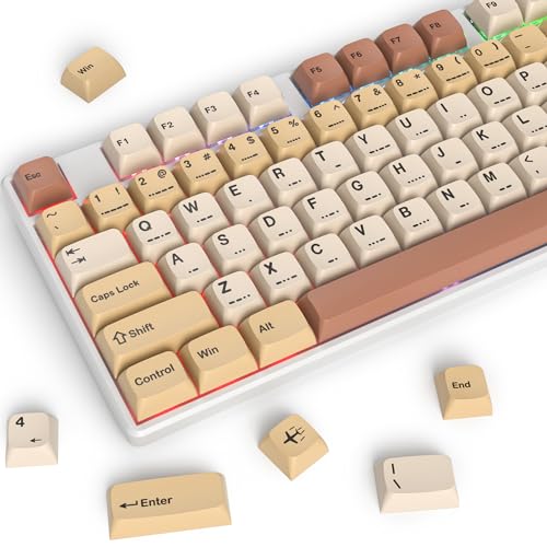 Image of surmen 139 XDA Profile PBT Keycaps 75 Percent, Custom keycaps Dye Sublimation with ISO Keys for 61 /68 /82 /87 /108 Mechanical Keyboard (Stamp)