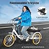 20 Inch Tricycle for Adults, 8 Speed Cargo Trike with Basket for Beginners and Seniors, Men Women 3 Wheel Bike with Dual Brakes, Height Adjustable, 110kg/ 242.5lbs Load Capacity (20inch Black) #3