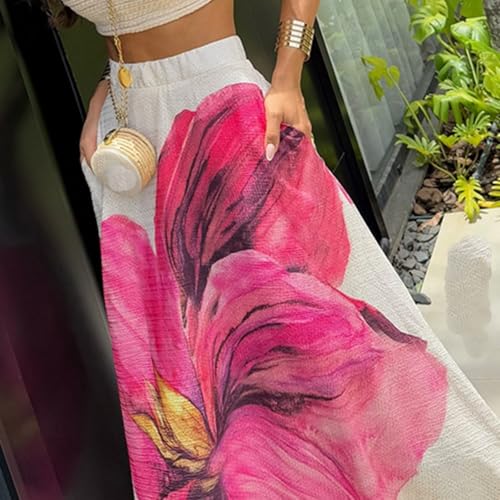 Women's Skirts Summer New Floor Length Fashion Street Floral Print Ladies Beach Vacation Outings Chic4