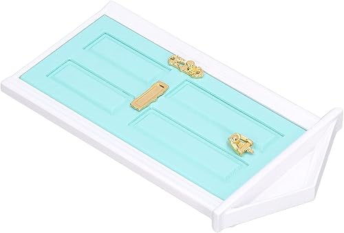 Miniatura 7 de Mini puerta de madera, color brillante, detalles vívidos, casa de muñecas más suave, puerta de hadas en miniatura para casa de muñecas 112, regalos