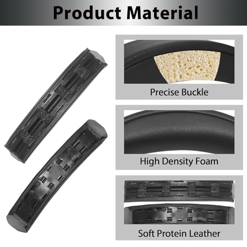 Cojín de diadema de reemplazo Adhiper para Sony WH-XB910N (YY2951), negro | Cuero proteínico y espuma viscoelástica de alta densidad, cojín de diadema con destornillador, diseño snap-on fácil de instalar miniatura 3