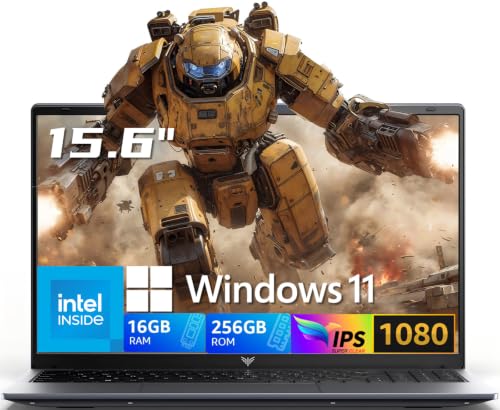 Image of 2026 Laptop 15.6 inch HD IPS Display Laptop with N95 Processor, Laptops 16GB RAM 256GB SSD Work Laptops UHD Graphics, Student Laptop Business Computer Light&Thin, Metal Shell, Webcam, Win, Type-C, USB3.2