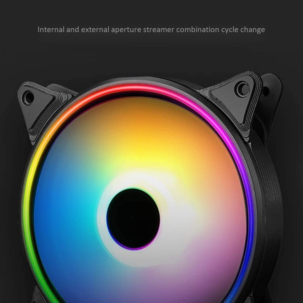 4 Feet PWM 120mm RGB Computer Chassis Fan Ultra-Quiet PC Cooling Fan Computer Chassis CPU Radiator And Radiator Ultra-Quiet Seven Blades Cool Down Inside And Outside Streamer Chassis Cooling Fan