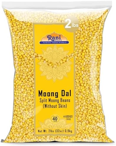 Rani Moong Dal (Split Mung Beans Without Skin) Lentils Indian 32oz (2lbs) 908g ~ All Natural | Gluten Friendly | Non-GMO | Kosher | Vegan | Indian Origin