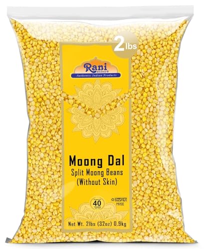 Rani Moong Dal (Split Mung Beans Without Skin) Lentils Indian 32oz (2lbs) 908g ~ All Natural | Gluten Friendly | Non-GMO | Kosher | Vegan | Indian Origin