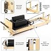 Pilates Reformer Machine Rubber Wood Pilates Bed Exercise Strength Training Foldable Reformer Equipment for Studio Home Gym Yoga Workout Mute Pilates Chair