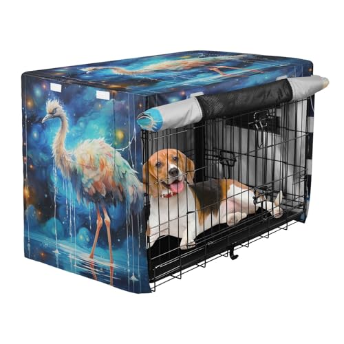 Housse de cage imperméable chien chat bleu autruche art de l'espace