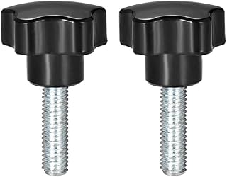 Tool parts 2Pcs Star Knob Grip M10 x 25mm Male Thread Steel Zinc Stud Black PP