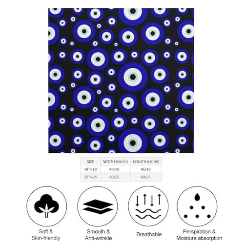 Blue Evil Eye Square Scarf Headscarf Neck Scarf Printed Women's Headscarf2