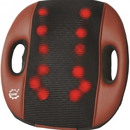 GHK Multifunction Massage Cushion 12 Ball Machine H90 Shiatsu Back Massager, Neck, Calf for Car, Home & Office Use (Multicolour)