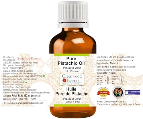 Greenwood Essential Pistachio Oil (Pistacia vera) | Cold Pressed | Natural | Undiluted | For Diluting Essential Oils | For Skin & Massage | Men & Women | 5ml (0.16 oz) image 5