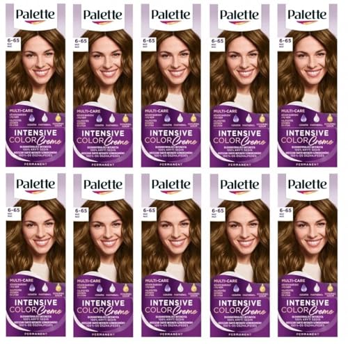 Palette crème colorante intenses 6-65 couleur nougat pour changer de couleur de cheveux chez soi