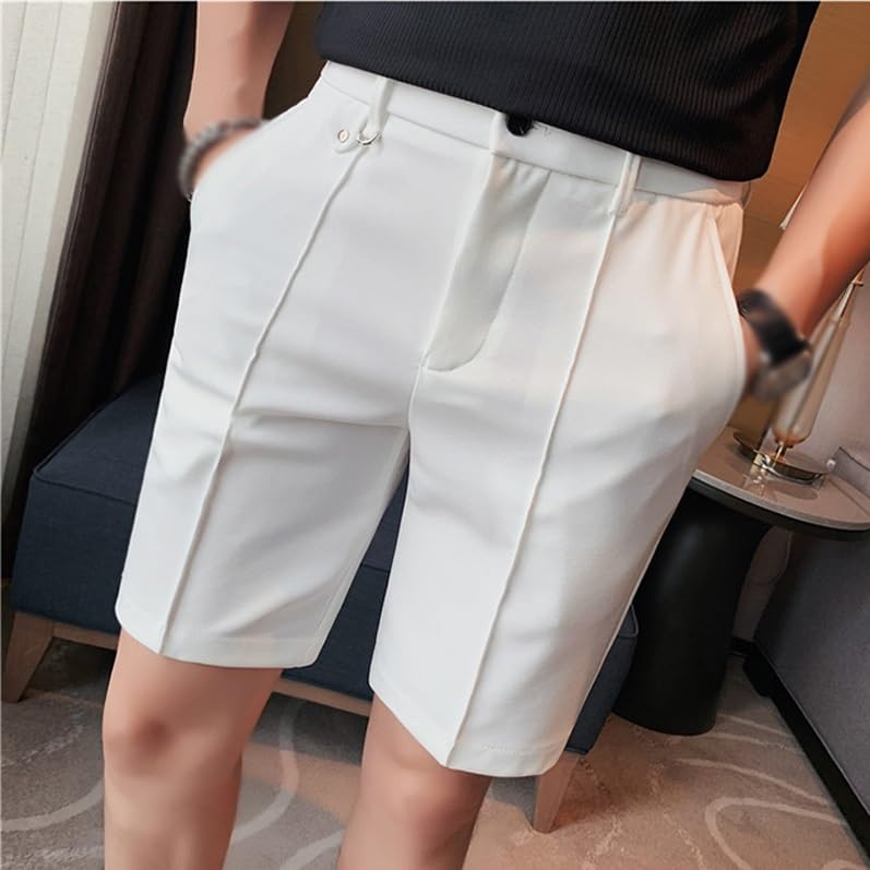 Short costume blanc homme RLKHXBS casual ample été 5 points