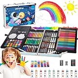 ZZBIFRJ Set de Arte Profesional Plegable de Aluminio, 145 Piezas Kit de Dibujo en Color, Lapices de Colores Profesionale...