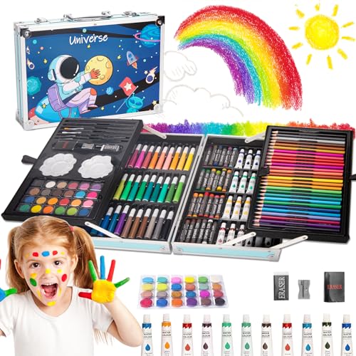Opiniones de Juegos de dibujo más recomendados. 50 ZZBIFRJ Set de Arte Profesional Plegable de Aluminio, 145 Piezas Kit de Dibujo en Color, Lapices de Colores Profesionale Ideal Regalo para Niños (Astronautas)