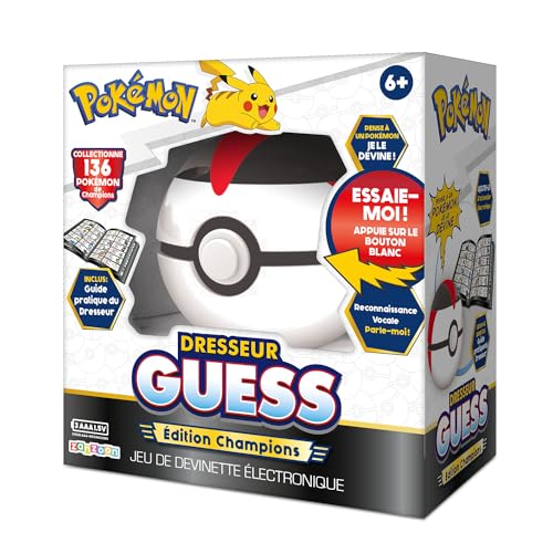 Pokémon Bandai Dresseur Guess Edition Champions - Jeu électronique en Forme de Poké Ball - Jeu interactif, sans écran, à Reconnaissance vocale sur l'univers des Parle français - ZZ23131 Pokémon Bandai Dresseur Guess Edition Champions - Jeu électronique en Forme de Poké Ball - Jeu interactif, sans écran, à Reconnaissance vocale sur l'univers des Parle français - ZZ23131