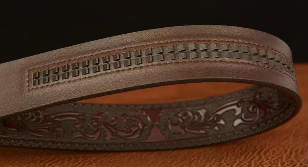 cinturón de vaquero, cinturón de vaquero 1 cinturón de cuero con trinquete en relieve for hombre con hebilla automática deslizante de rey de animales, correa de cintura de vaquero occidental hecha a m