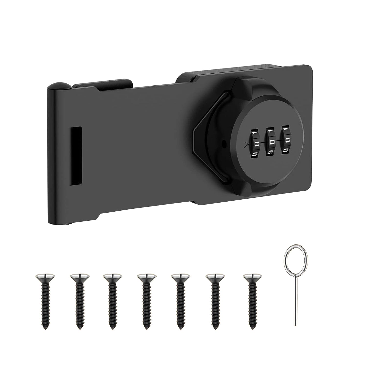 Mechanical Password Rotary Hasp Locks, Door Security Slide Latch Lock for Small Doors, Cabinets, Barn Door, Bathroom, Outdoor, Garage, Garden