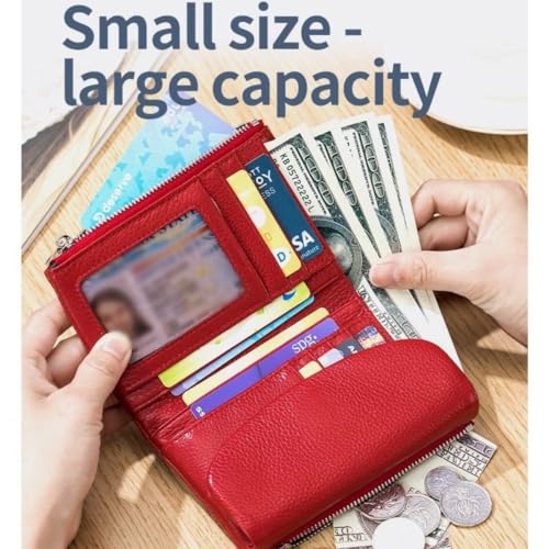 Unisex Pebble Leather Wallet, Slim Wallet for Women, Zip Around Wallets for Women, Large Wallets for Women Extra Capacity (Brown)4