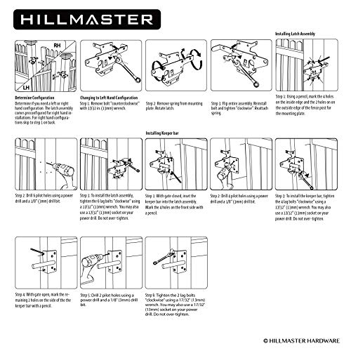 Image of HILLMASTER Heavy Duty Self-Locking Gate Latch for Wooden Fence, Post Mount Automatic Gate Lock Gravity Door Latch Hardware for Secure Pool, Outdoor Garden, Metal Gates Vinyl Fence,Black Finish,2 Pack | 2 Pack Self-closing fence Latch for garden,Post Mount Automatic Gate Door Lock for Metal Gates,Gate Hardware for Outdoor Pool