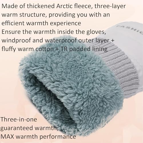 UTOWO Outdoors Winter Ski Mittens for Men Women - Warm Snow Mitts for Cold Weather Non-Slip Water-Repellent Gloves Windproof - Thumbnail 5