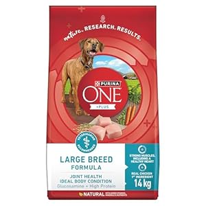 Purina ONE +Plus Large Breed Dry Dog Food with Chicken – 14 kg Bag