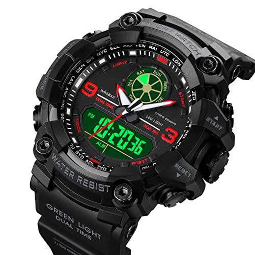 Zolohoni Mens Military Watches For Men, Men's Wrist Watches, Analog Digital Watch Stop Watches For Sports, Large Dual Time 12/24H Gifts For Teenage Boys 14-16-18 Years Old #TOP1