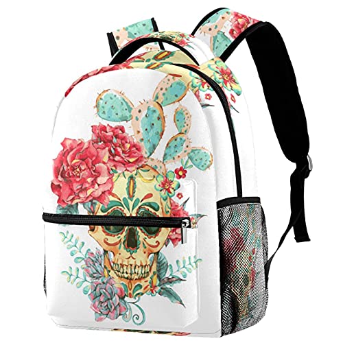 Sac à dos Halloween enfants motifs crânes fantômes en tissu sergé mixte