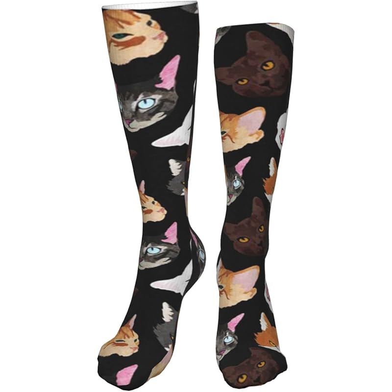 服 ファッション小物 ニッサン 638 猫の絵文字 ハイソックス オーバーニーソックス 柔らか スポーツ用 サイクリング 通学 通勤 弾性ソックス ランニング 靴下 男女兼用 フリーサイズ Nffbsk2dkg Www Atlifetime Com