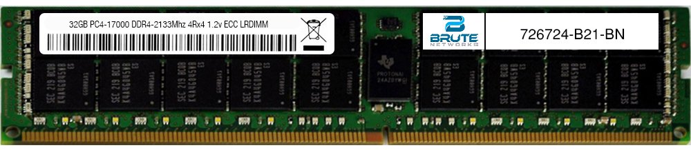 Brute Networks 726724-B21-BN - 64GB DDR4-2133Mhz 4Rx4 RDIMM (Compatible with OEM PN# 726724-B21)