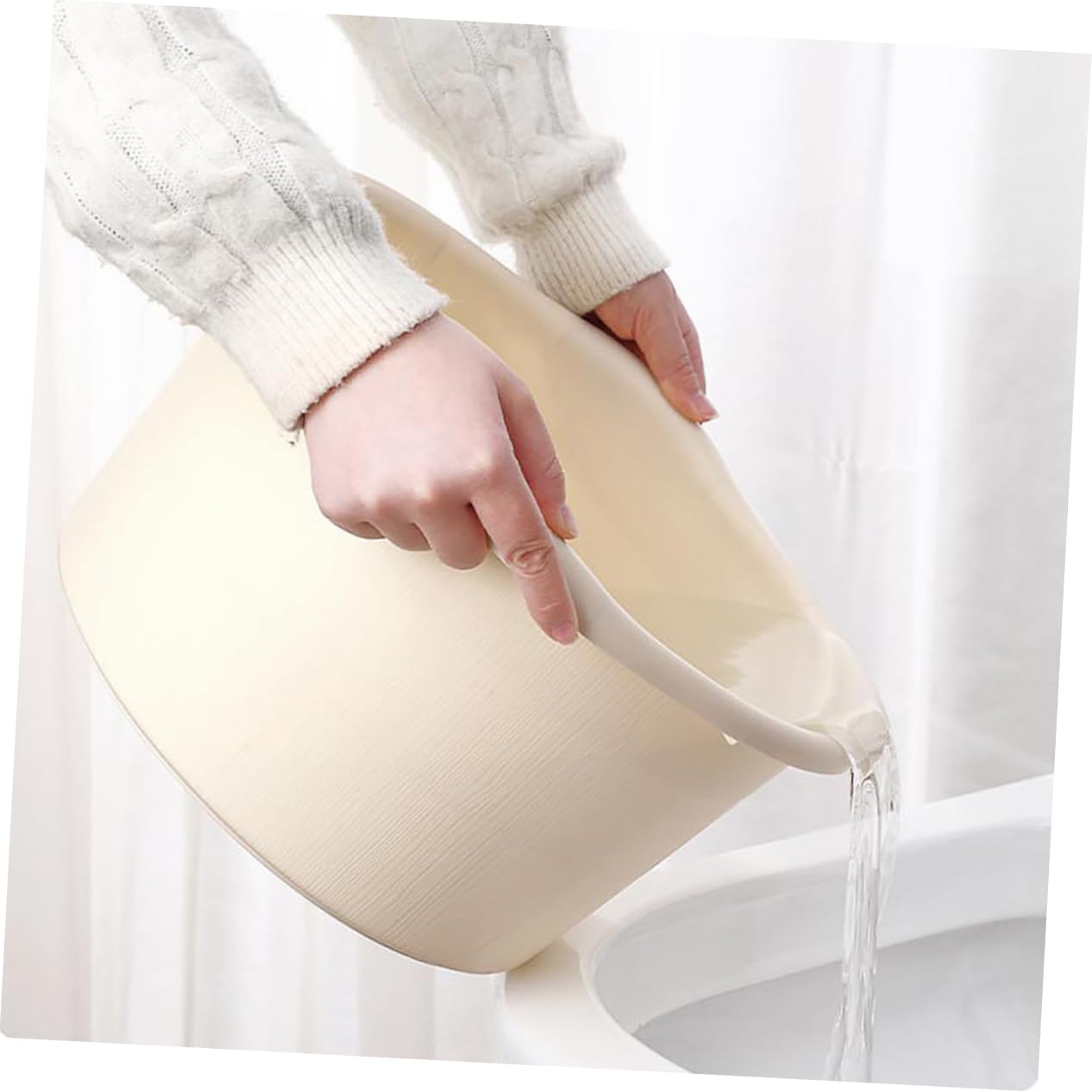 DOITOOL Portables und Leichtes Fußbecken Strand aus Pp Kunststoff für Home und Outdoor Funktionales Fußbad mit Beige Farbe und Praktischem Design für Eltern