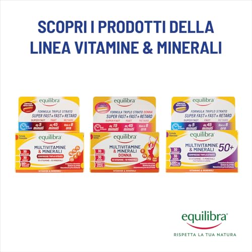 equilibra Integratori Alimentari, Multivitamine & Minerali, Formula Potenziata, per Energia, Sostegno, Mente, Metabolismo, 30 Compresse Triplo Strato a Rilascio Differenziato nel Tempo - Immagine 4