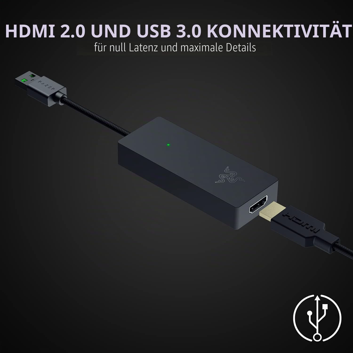 Razer Ripsaw X - USB-Aufzeichnungskarte mit 4K-Kamera-Anschluss für Streaming in 4K @ 30 FPS (HDMI 2.0, USB 3.0, Plug + Play) Schwarz