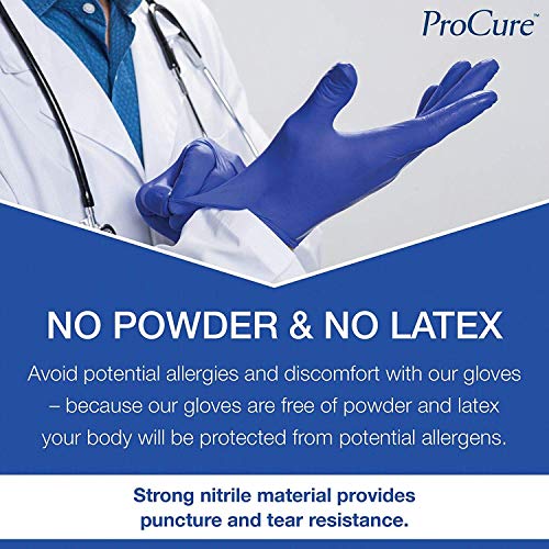 Procure Disposable Nitrile Gloves – Powder Free, Rubber Latex Free, Medical Exam Grade, Non Sterile, Ambidextrous - Soft With Textured Tips – Cool Blue (Large, 2000 Count) #TOP1