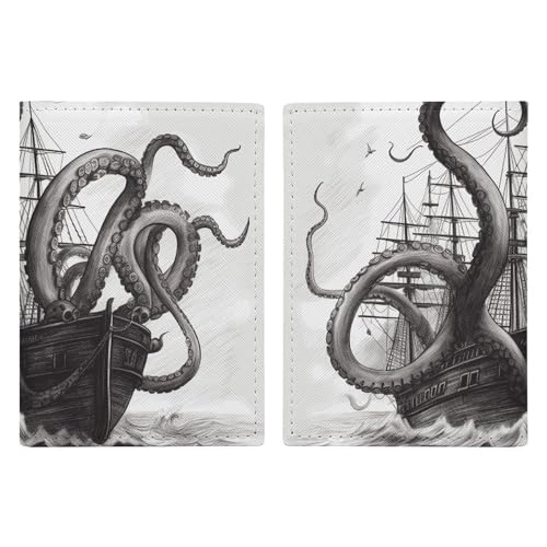 Housse de passeport en cuir étanche noir et blanc | Étui portefeuille voyage homme femme