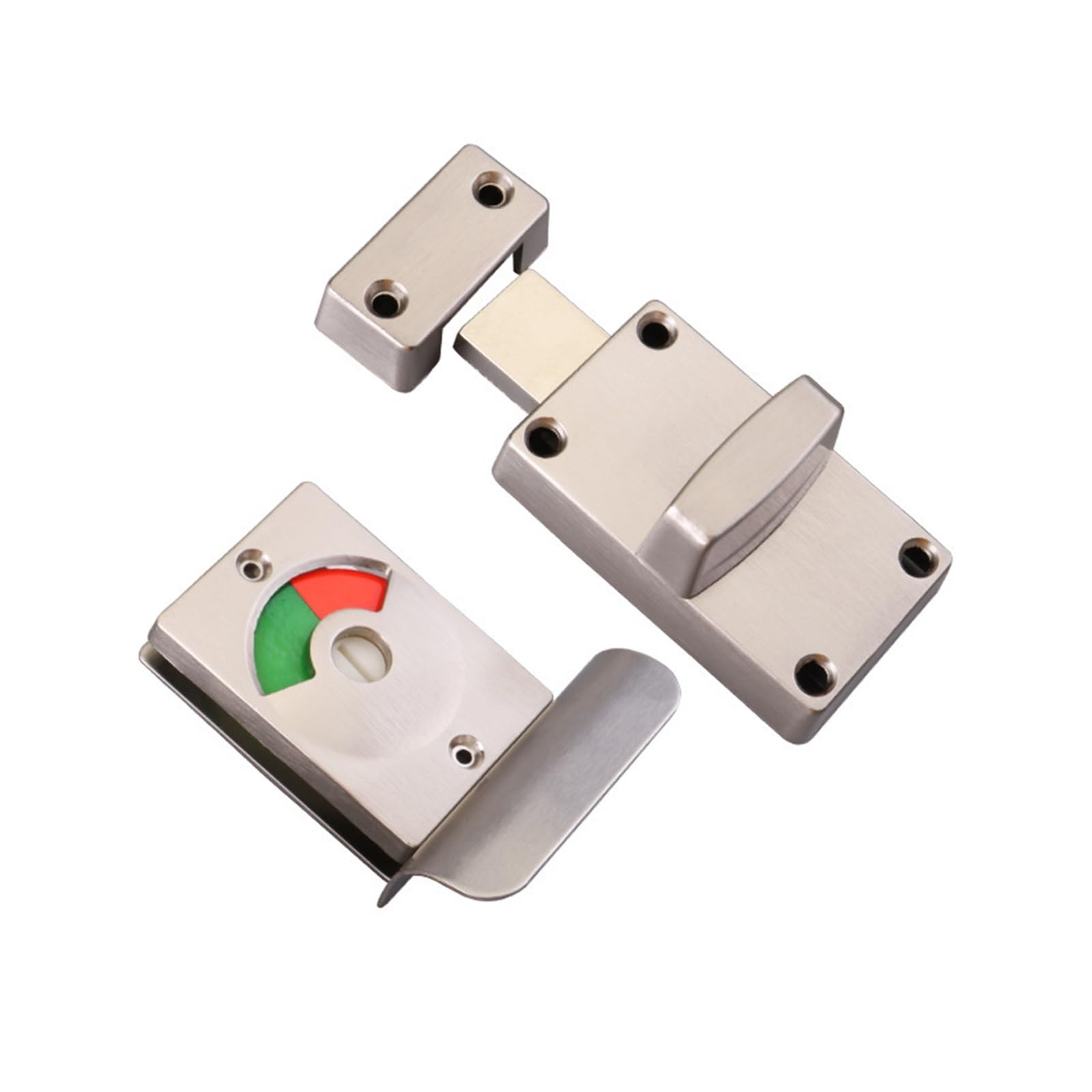 Bojhgo One Color Stainless Steel Bathroom Door Lock Latch Red Green Indicator With Occupied Vacant Sign For Public Restroom Partition​