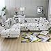 ZhangHai Sofabezug L-Form Moderne Ecksofabezüge Elastische Sofa Abdeckung Polyester Und Elasthan rutschfest Fleckenabweisend Weich Sofahusse Maschinenwäsche Band 2 Stück Kissenbezug